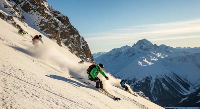 Man skiing down a snowy slope