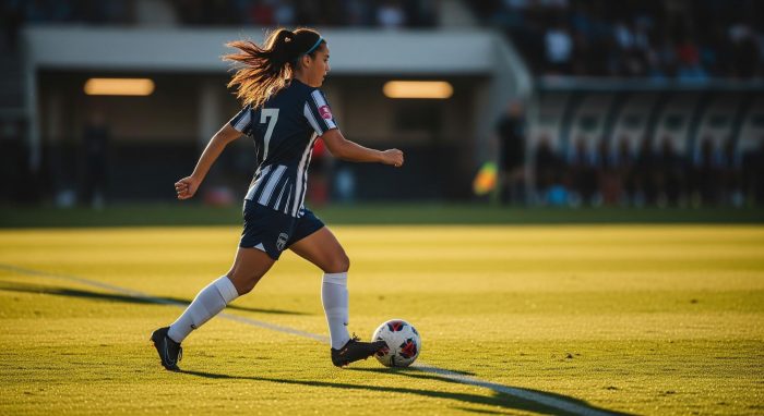 Woman playing football